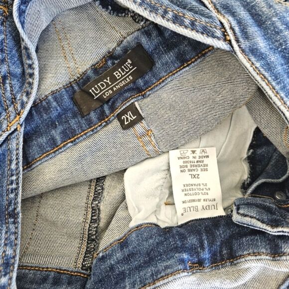 NWT Judy Blue | Dark Wash Denim Overall Shorts Shortalls, Womens 2XL - Picture 8 of 8